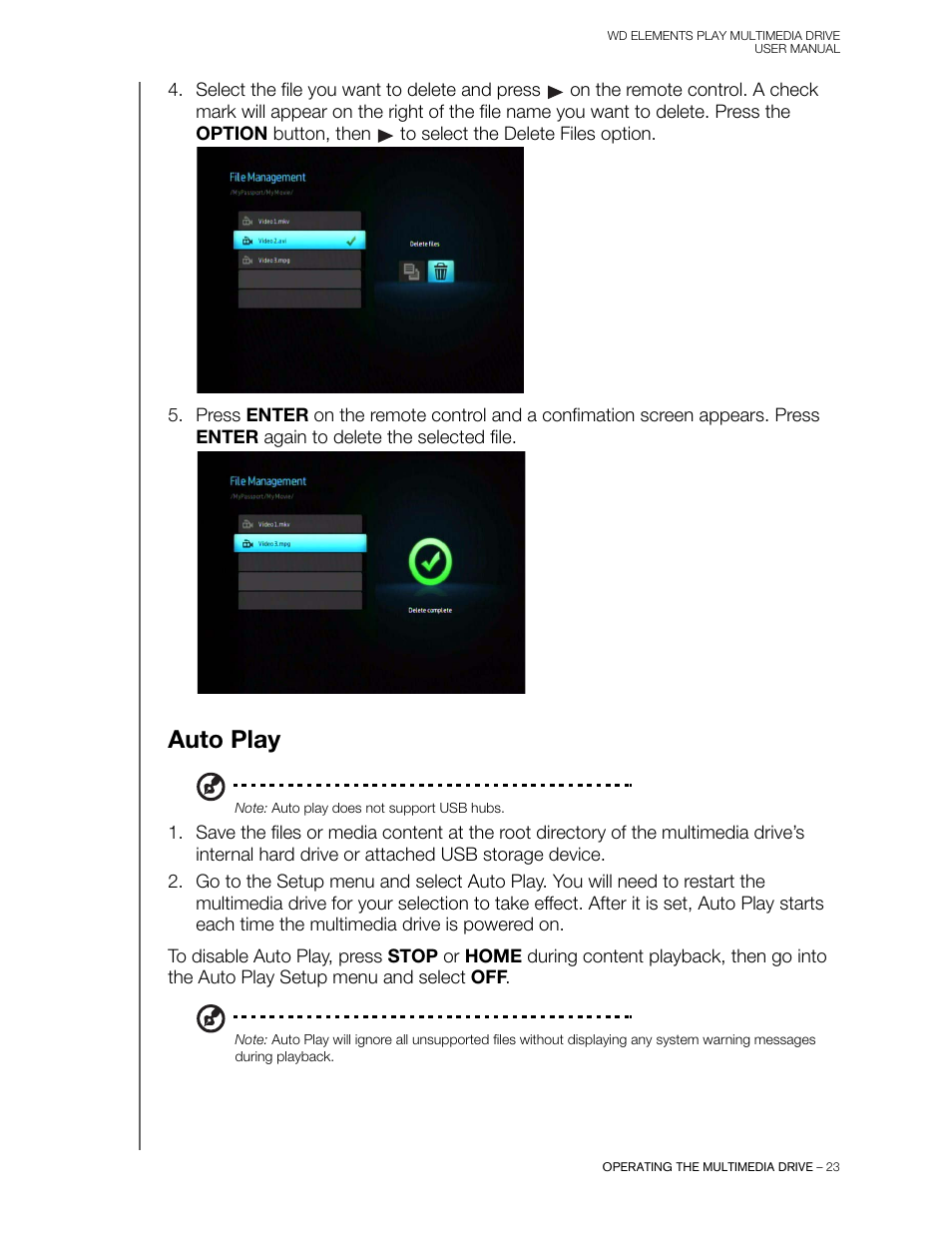 Auto play | Western Digital WD Elements Play User Manual User Manual | Page 27 / 66
