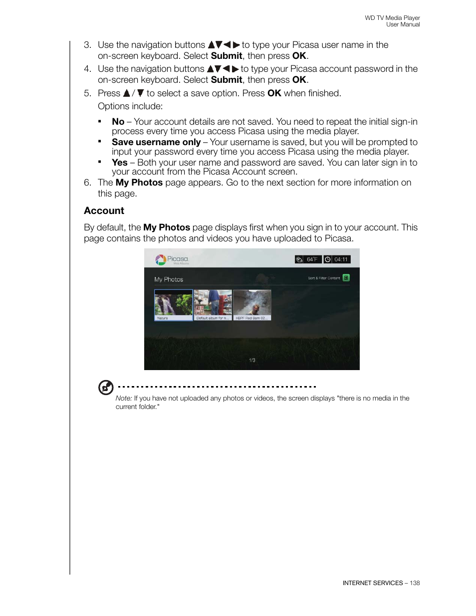 Account | Western Digital WD TV User Manual User Manual | Page 143 / 244