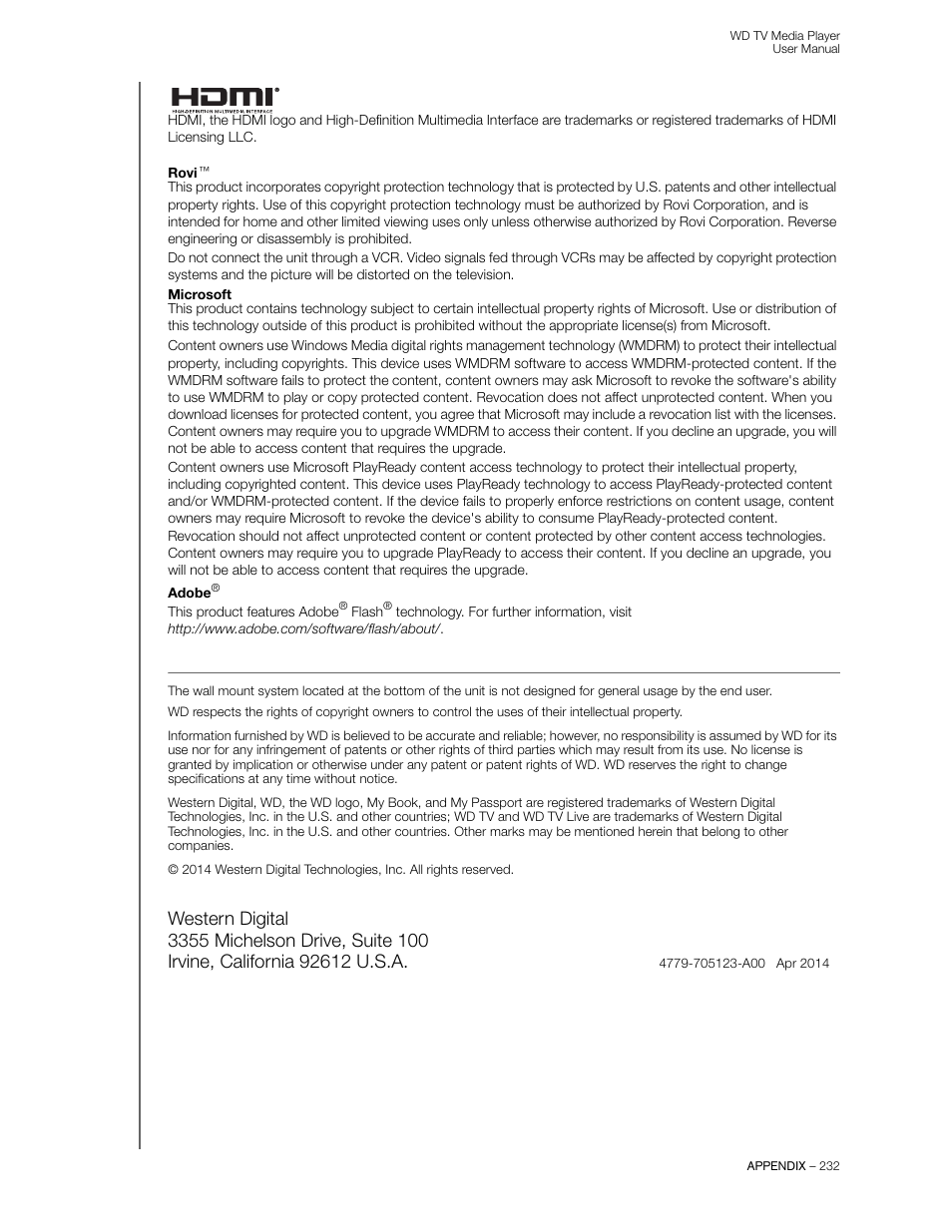 Western Digital WD TV User Manual User Manual | Page 237 / 244