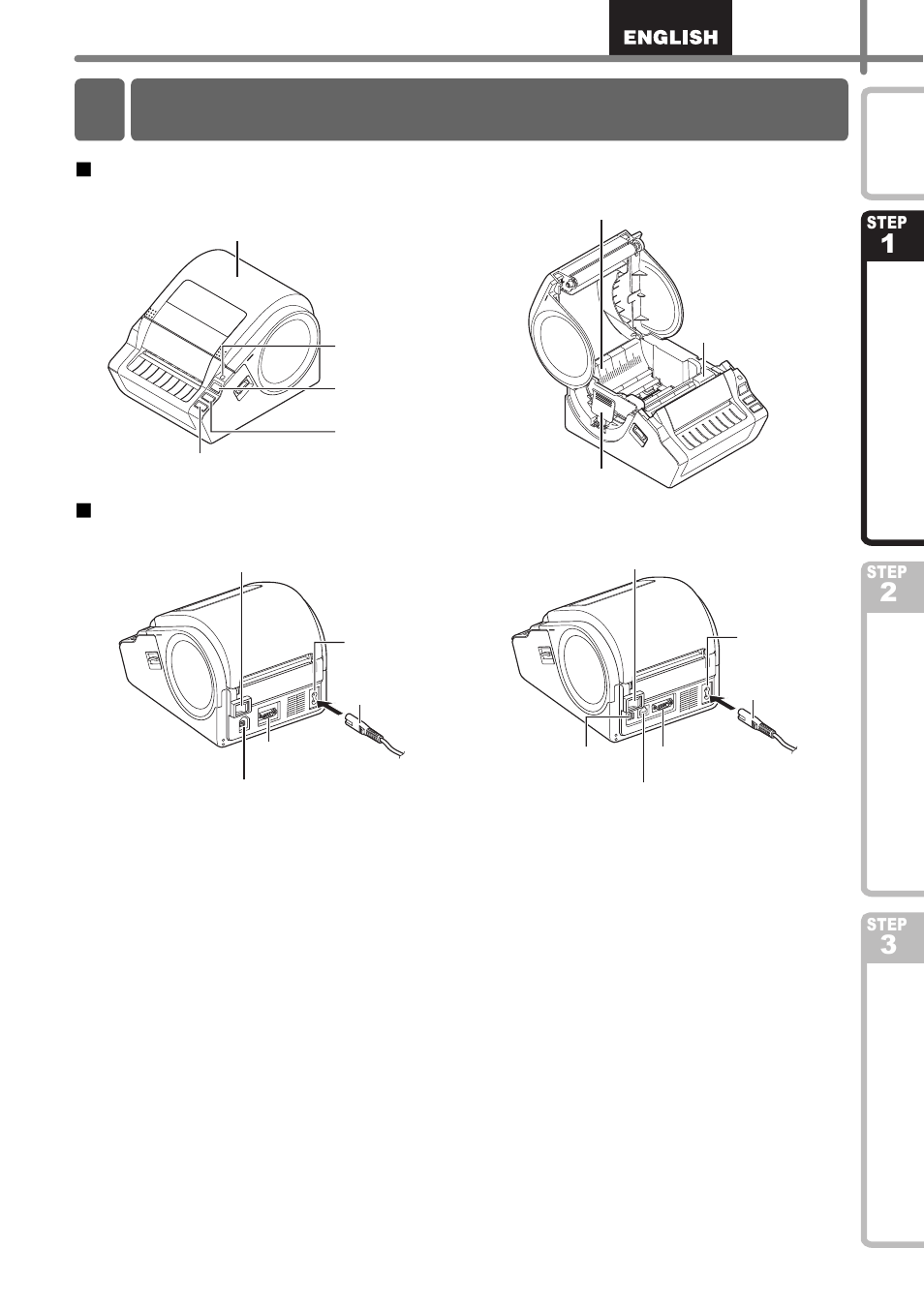 Parts description, 2 parts description, Front  rear | Brother TD4000 User Manual | Page 13 / 80