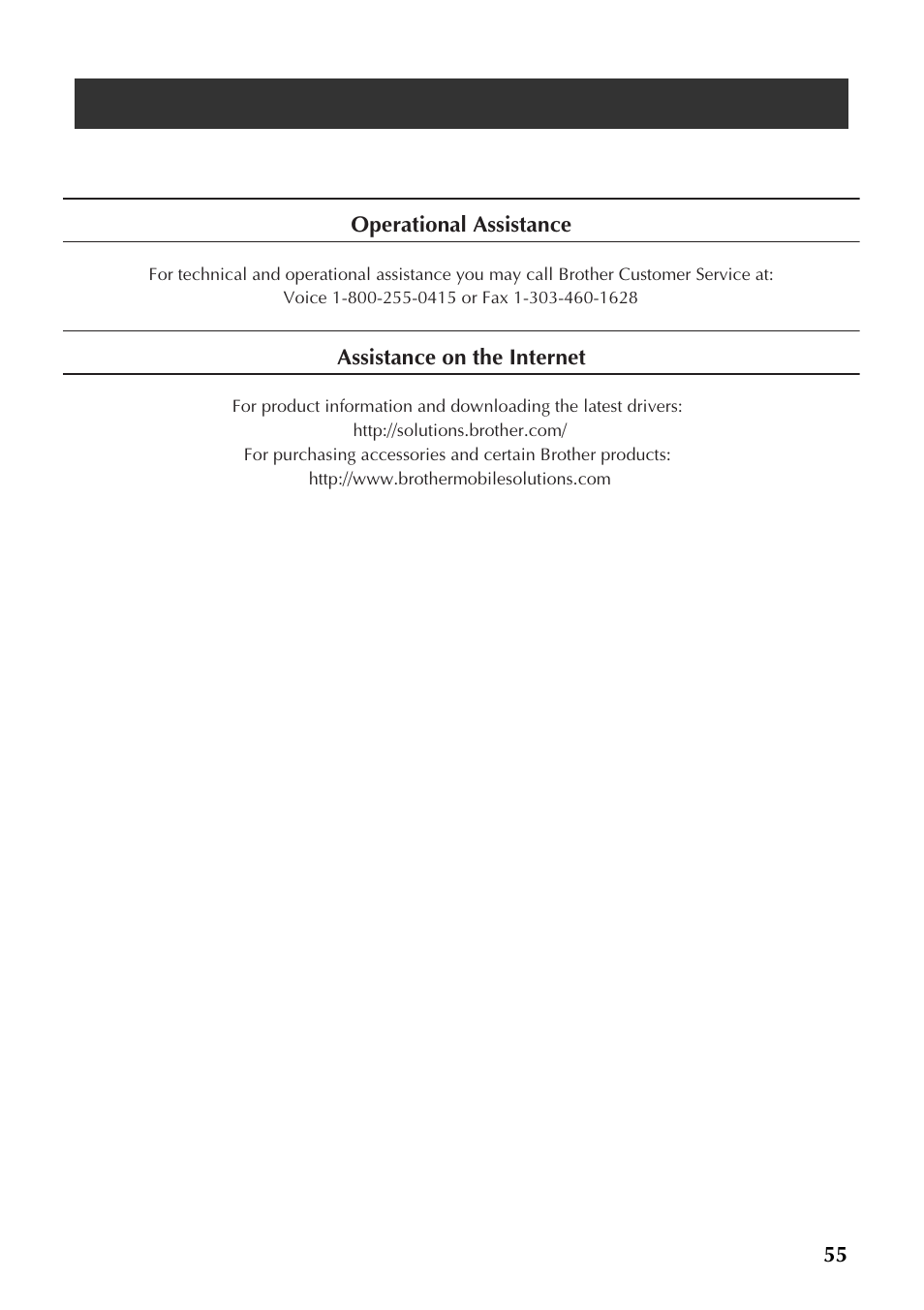 Contact information (for usa only), Contact information | Brother P-TOUCH PT-97OOPC User Manual | Page 56 / 118