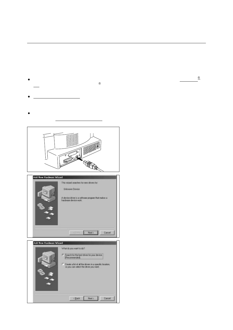 Interface ( only for hl-1050 with windows 98 ) | Brother HL-1040 User Manual | Page 182 / 305