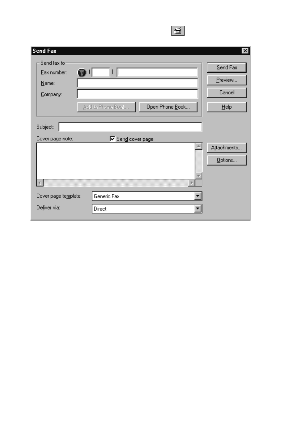 Sending a fax from a windows® application, Sending a fax from a windows, Application | Brother FAX 580MC User Manual | Page 102 / 115