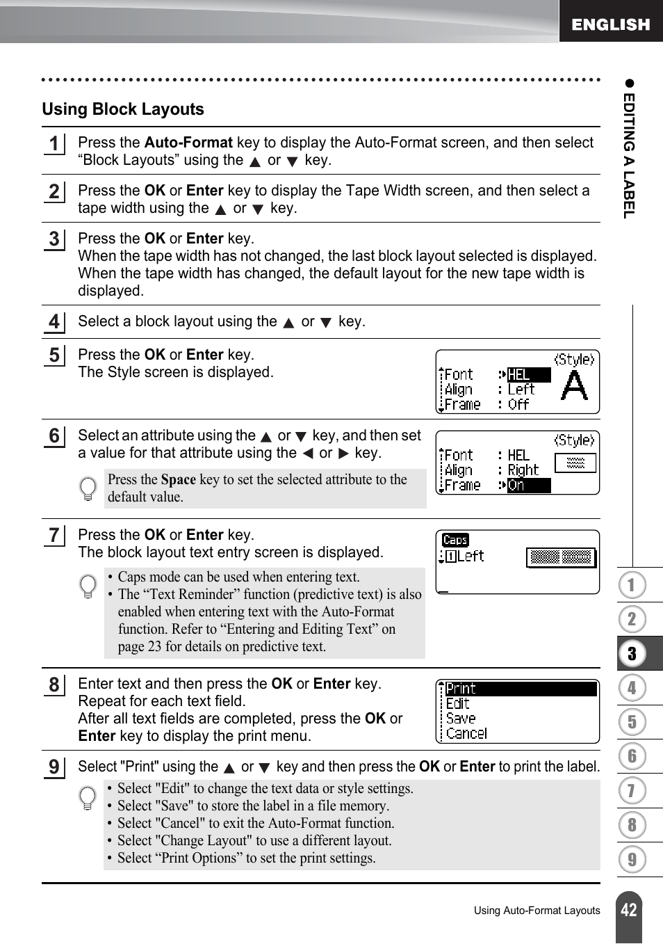 Using block layouts | Brother PT-2730 User Manual | Page 49 / 88