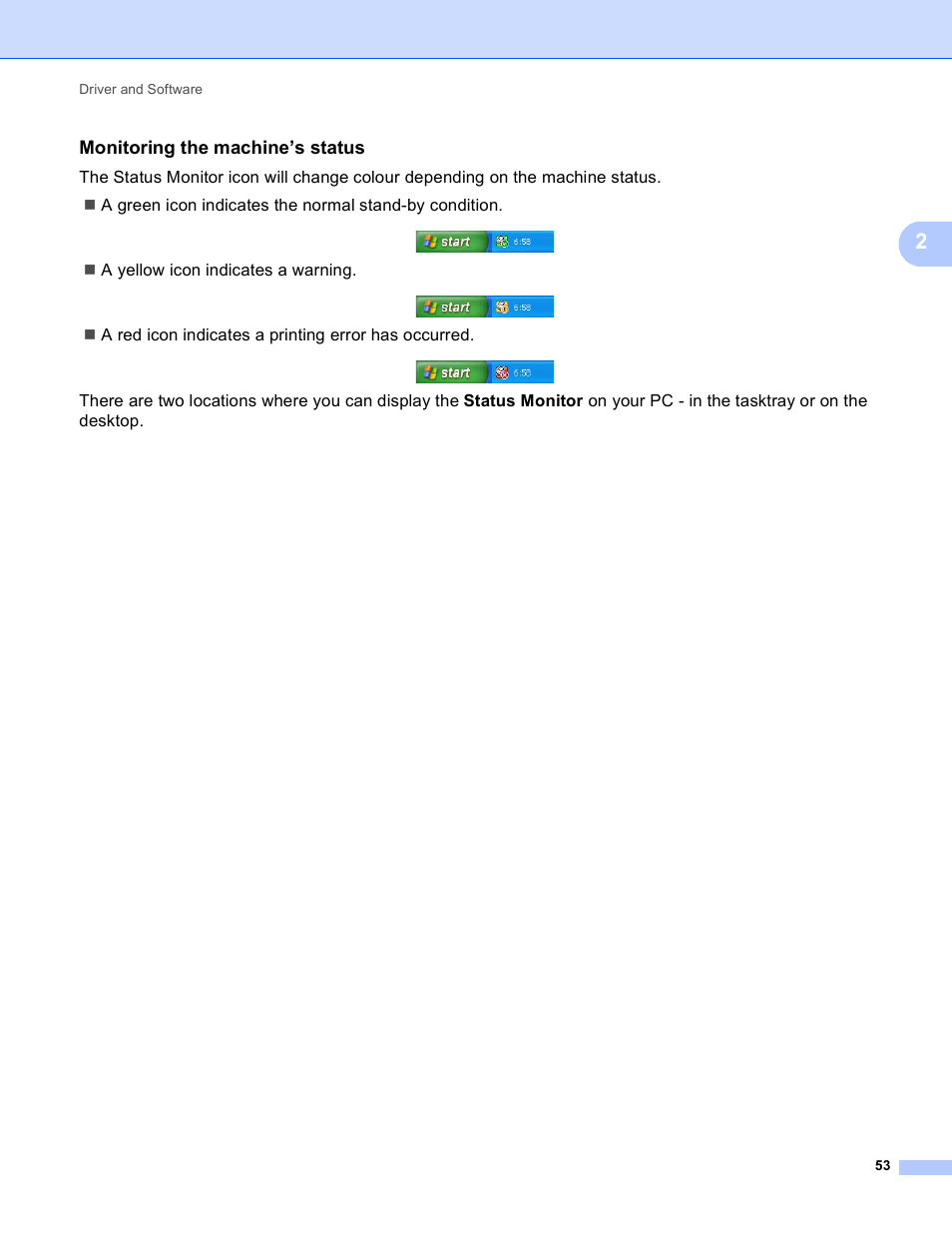 Monitoring the machine’s status | Brother HL-5450DNT User Manual | Page 59 / 167