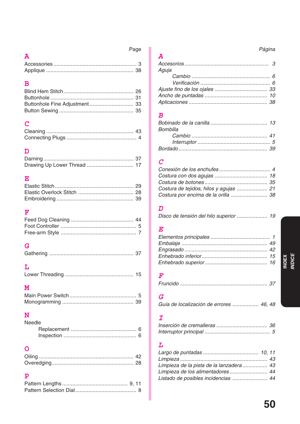 Brother XL 3010 User Manual | Page 55 / 59