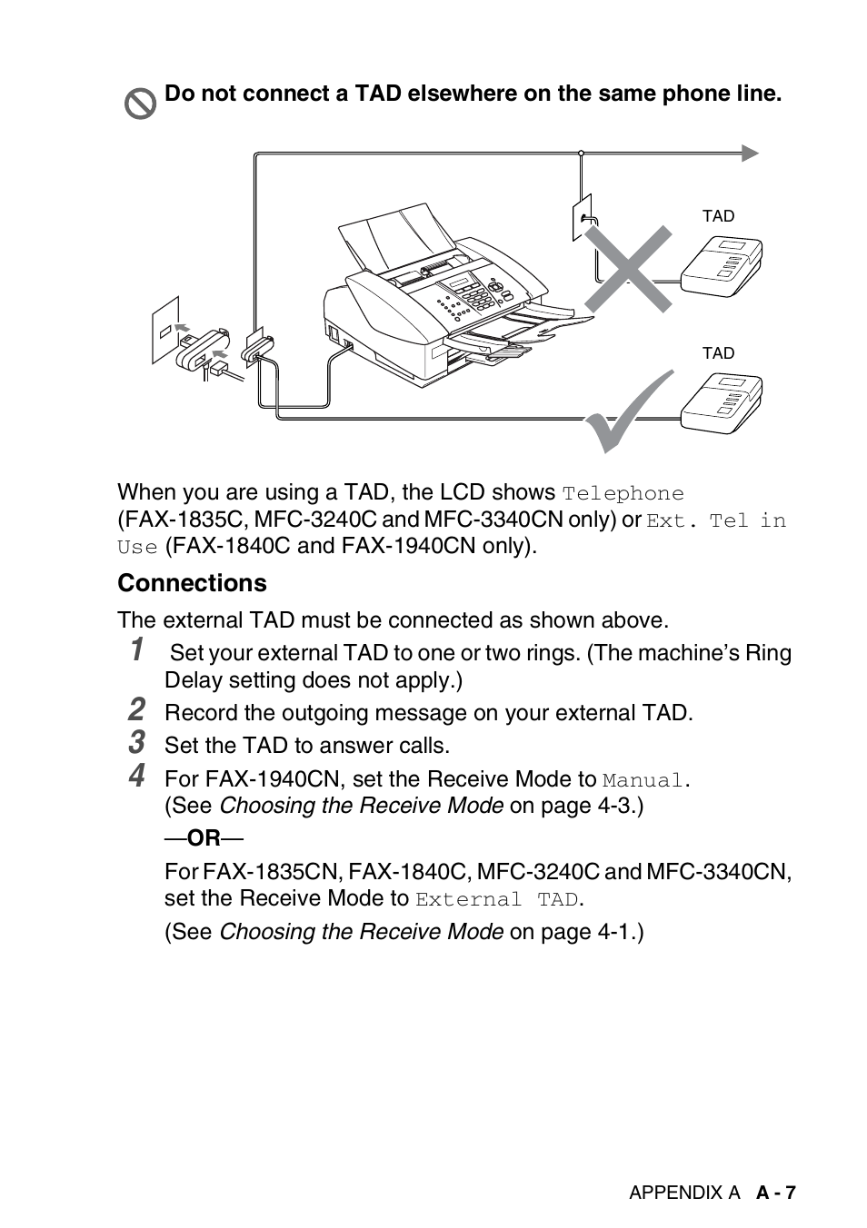 Connections | Brother FAX-1840CN User Manual | Page 176 / 220