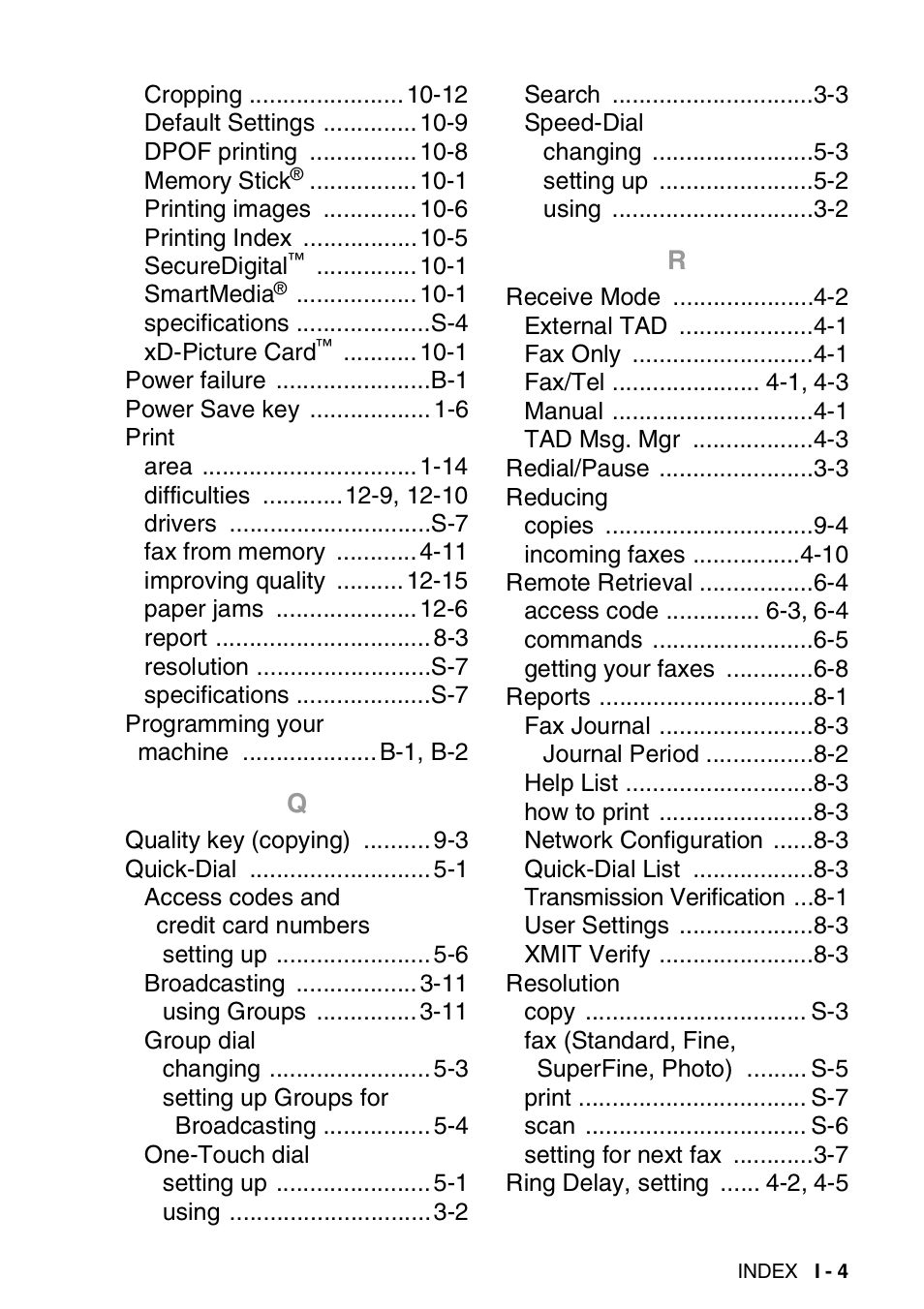Brother FAX-1840CN User Manual | Page 214 / 220