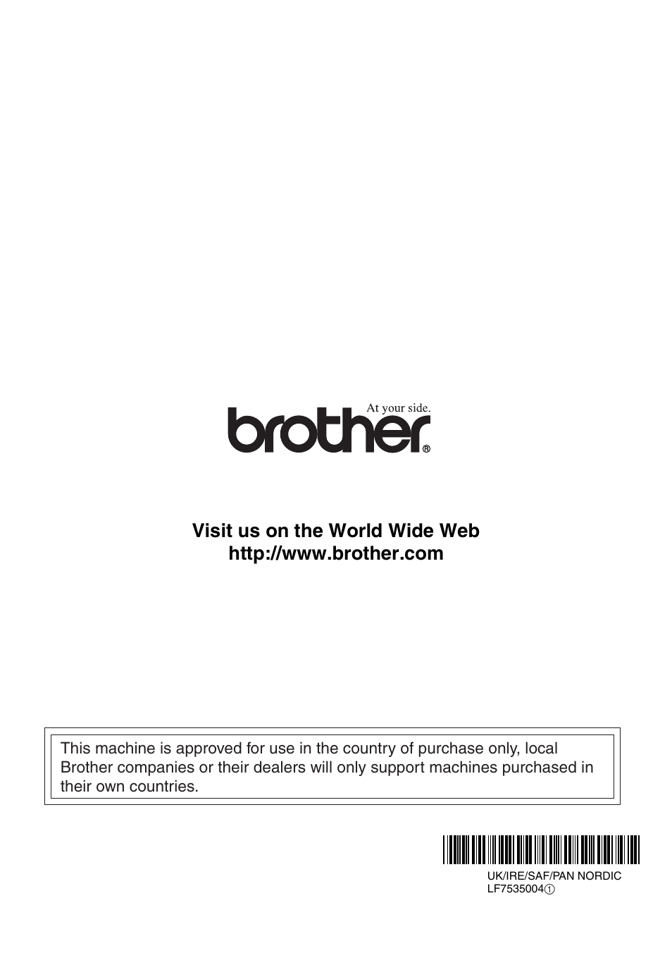 Brother uk/ire/saf/pan nordic | Brother FAX-1840CN User Manual | Page 220 / 220