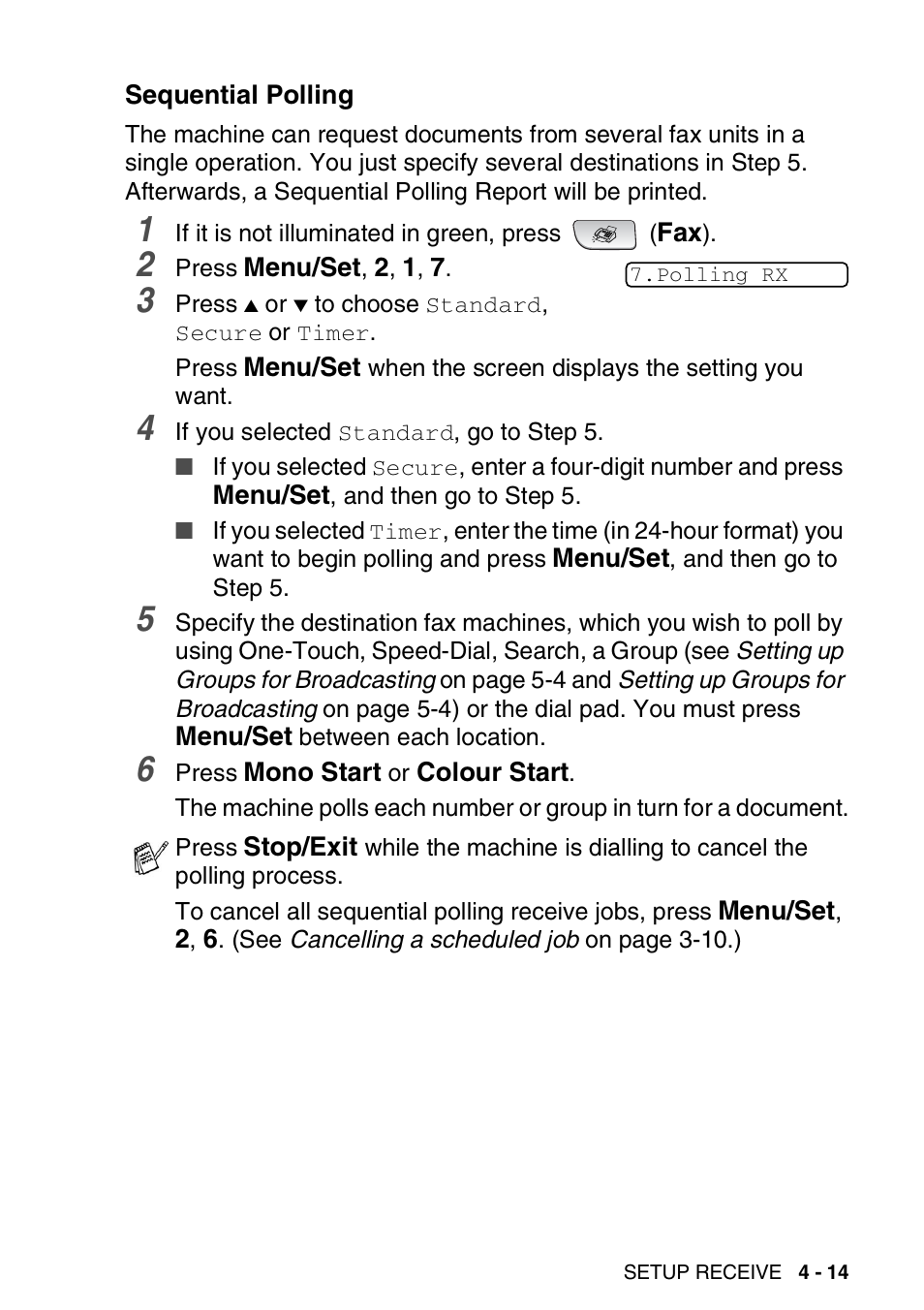 Sequential polling, Sequential polling -14 | Brother FAX-1840CN User Manual | Page 82 / 220