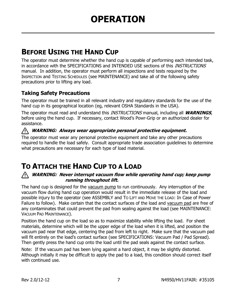 Operation, Efore, Sing the | Ttach the, Up to a | Wood’s Powr-Grip N4950AIR User Manual | Page 9 / 16