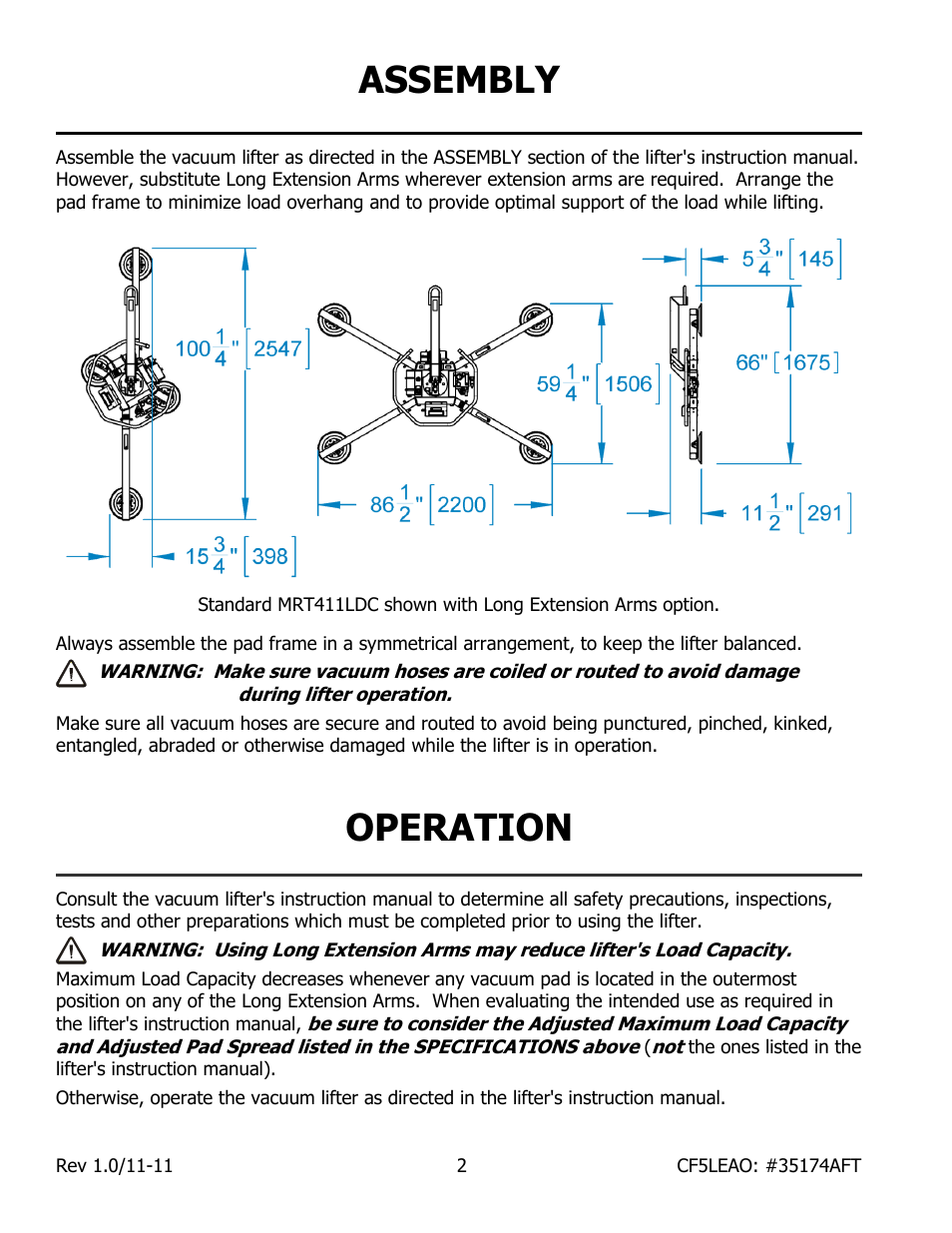 Assembly, Operation | Wood’s Powr-Grip MRTARC8HV11DC User Manual | Page 4 / 6