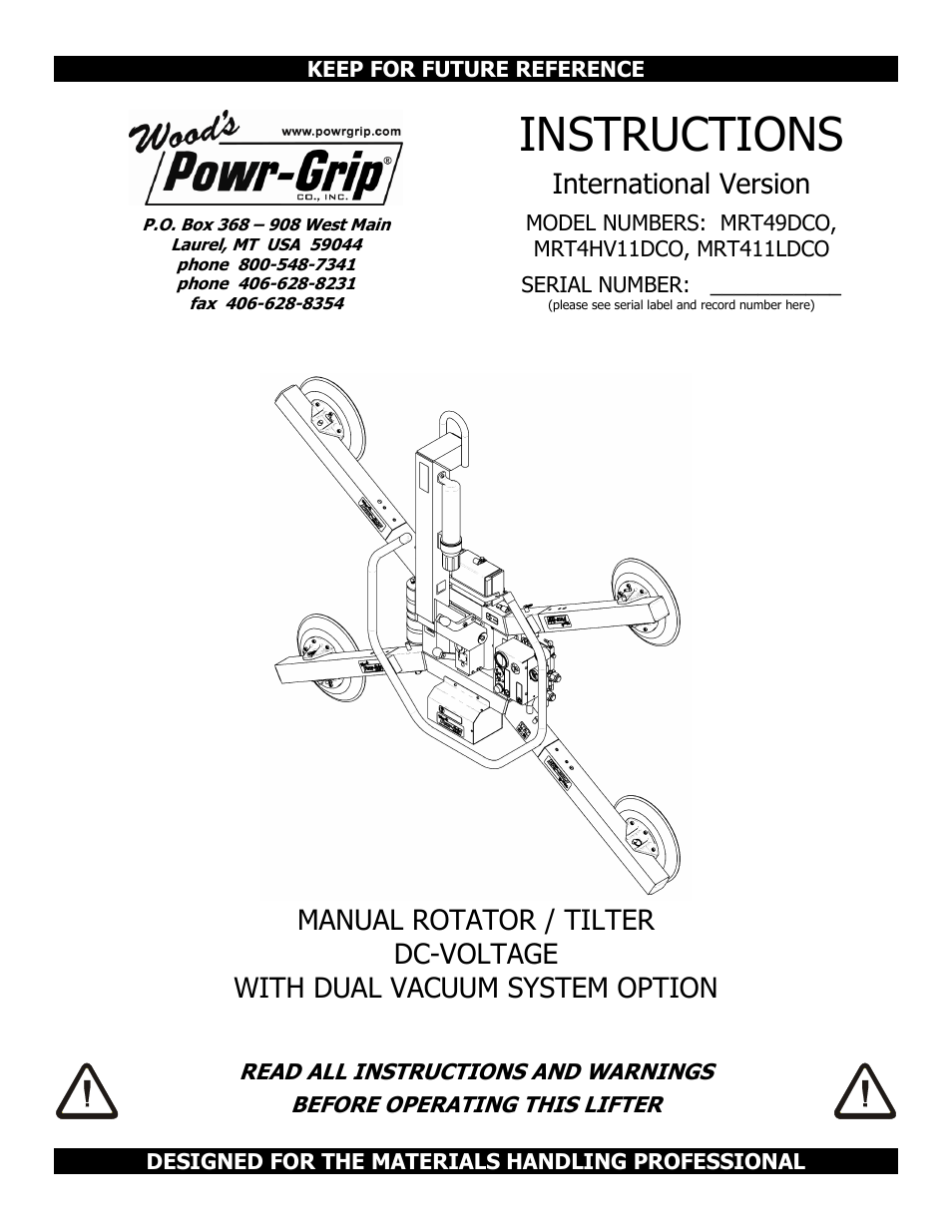 Wood’s Powr-Grip MRT49DCO User Manual | 34 pages