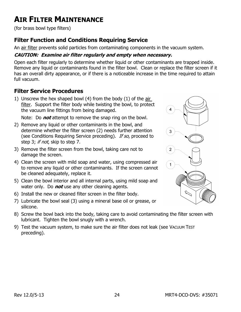 Ilter, Aintenance, Filter function and conditions requiring service | Filter service procedures | Wood’s Powr-Grip MRT49DCO User Manual | Page 26 / 34
