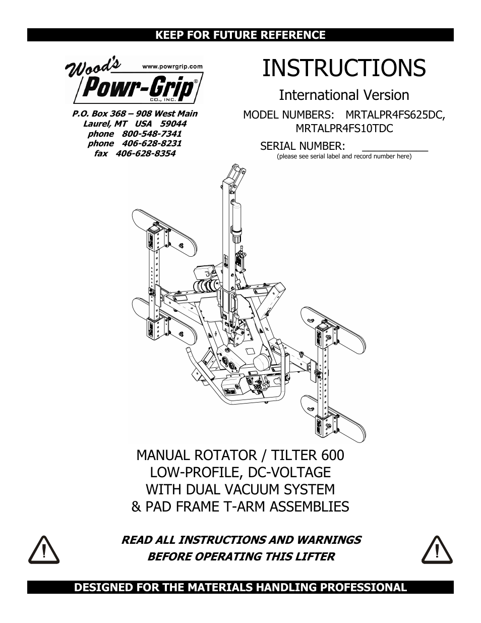 Wood’s Powr-Grip MRTALPR4FS10TDC User Manual | 38 pages