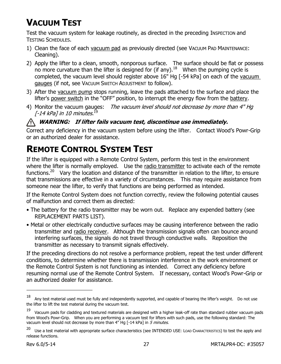 Acuum, Emote, Ontrol | Ystem | Wood’s Powr-Grip MRTALPR4FS10TDC User Manual | Page 29 / 38