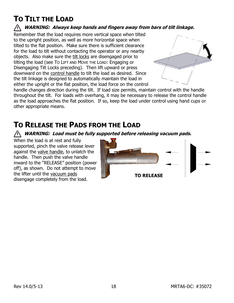 Ilt the, Elease the, Ads from the | Wood’s Powr-Grip MRTA611LDC User Manual | Page 20 / 35