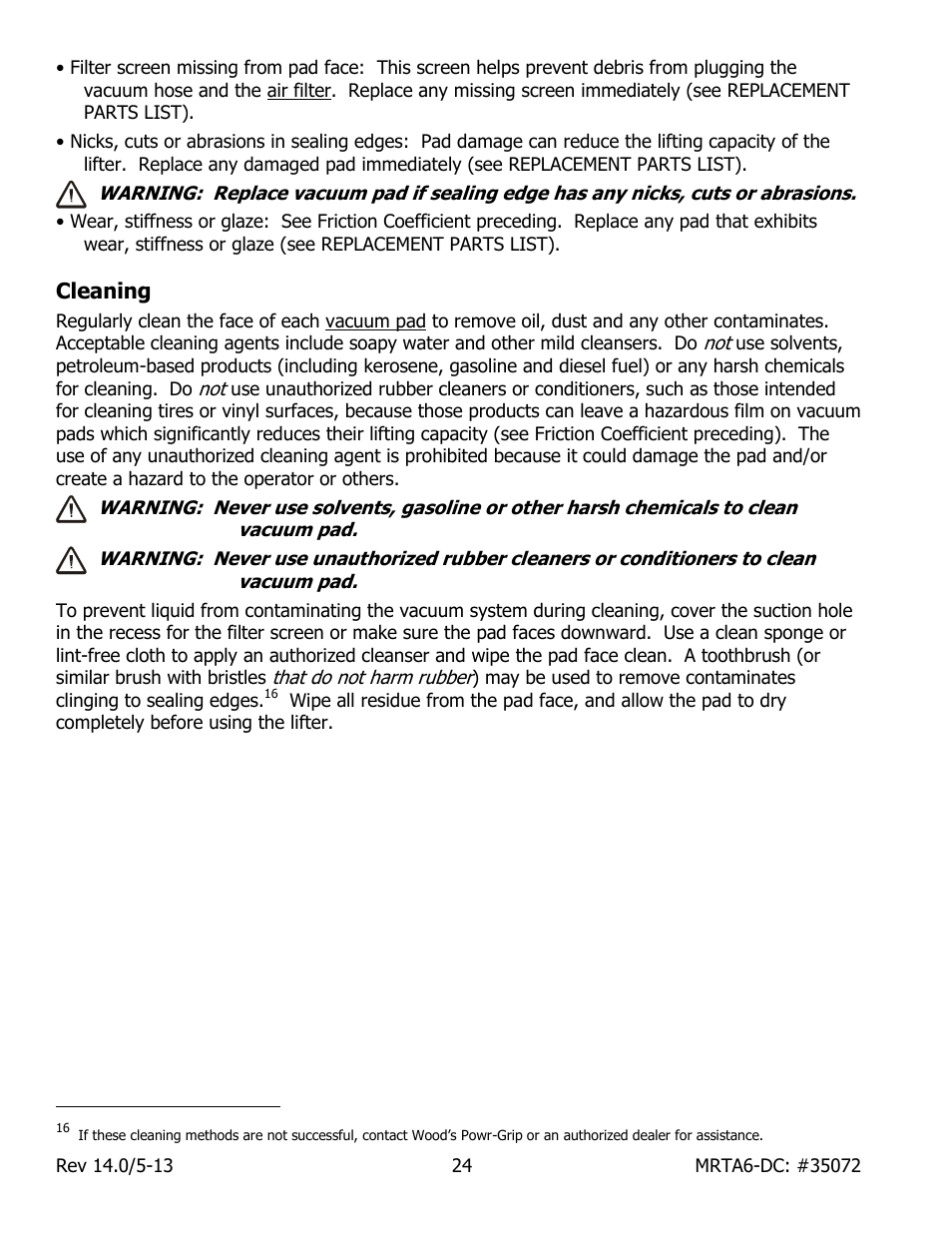 Cleaning | Wood’s Powr-Grip MRTA611LDC User Manual | Page 26 / 35