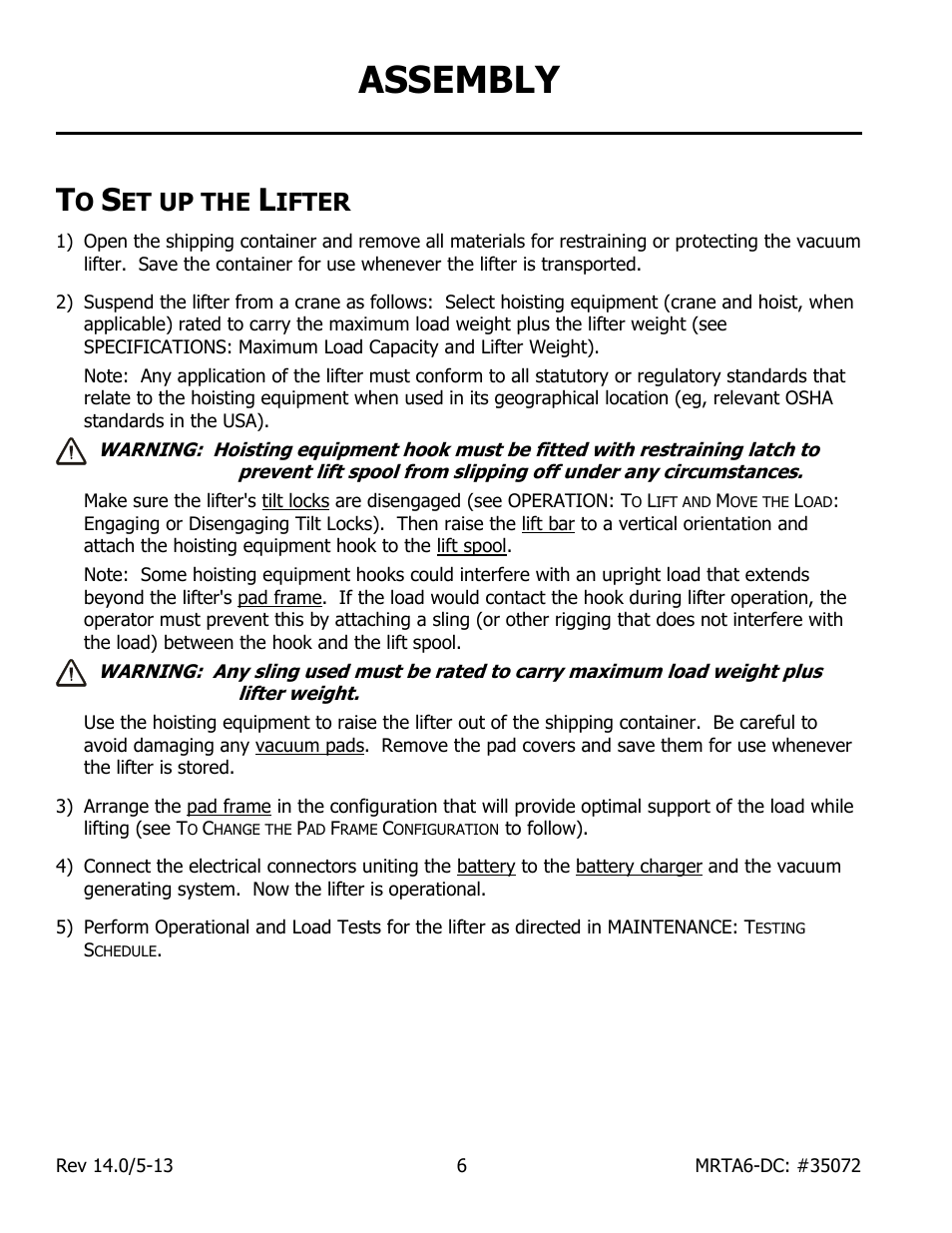 Assembly, Et up the, Ifter | Wood’s Powr-Grip MRTA611LDC User Manual | Page 8 / 35