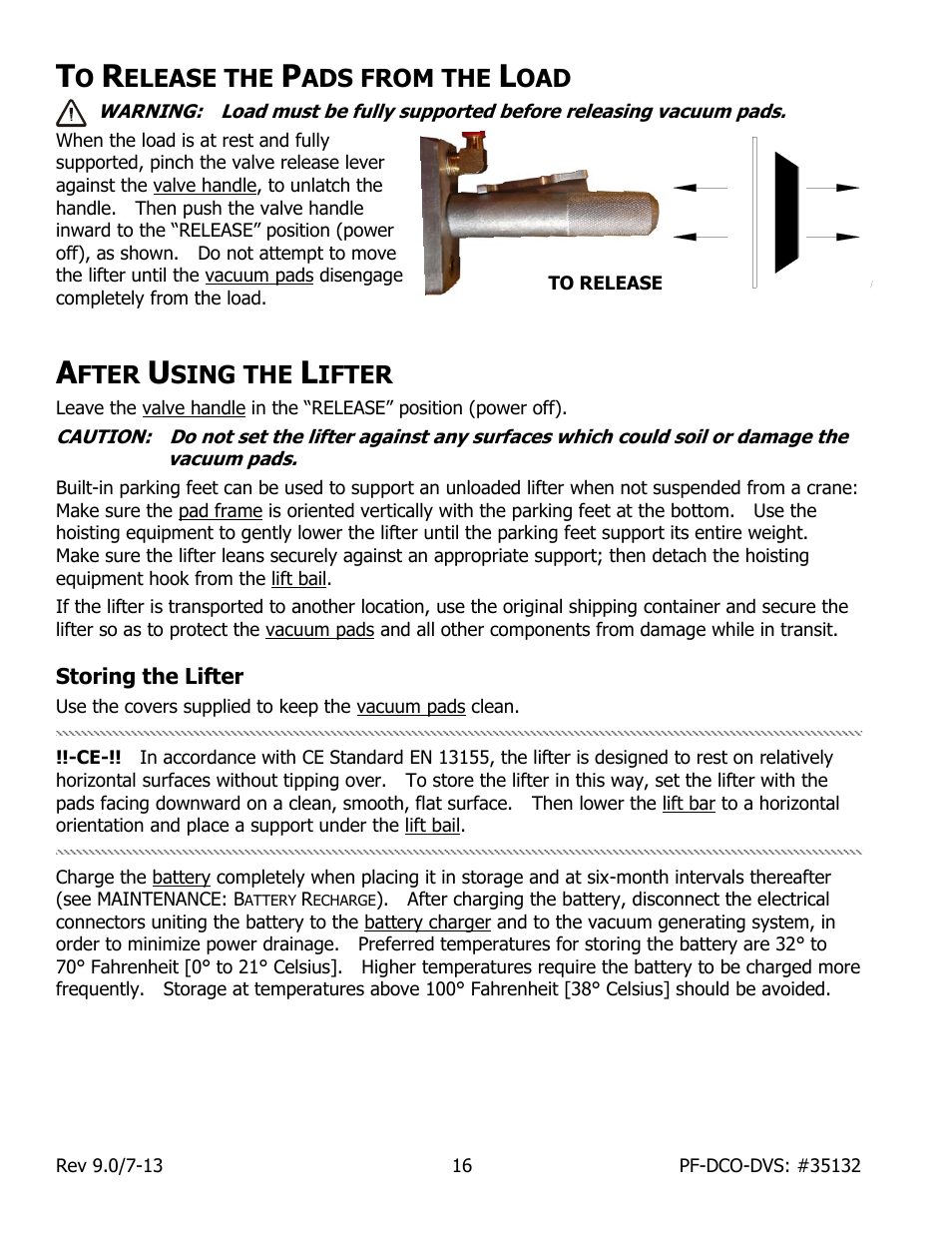 Elease the, Ads from the, Fter | Sing the, Ifter, Storing the lifter | Wood’s Powr-Grip PFHL89DCO User Manual | Page 18 / 32