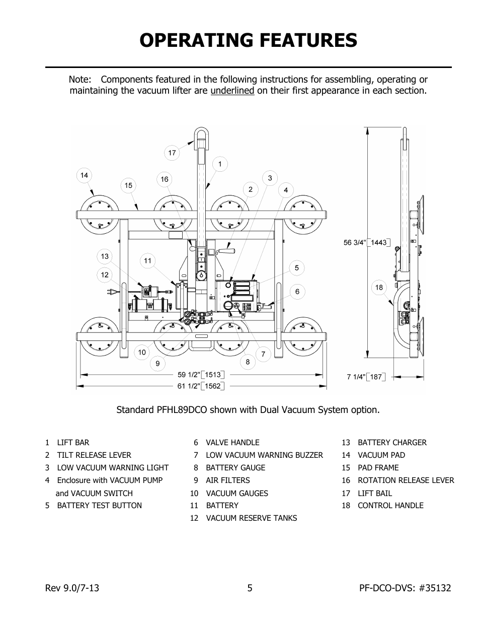 Operating features | Wood’s Powr-Grip PFHL89DCO User Manual | Page 7 / 32
