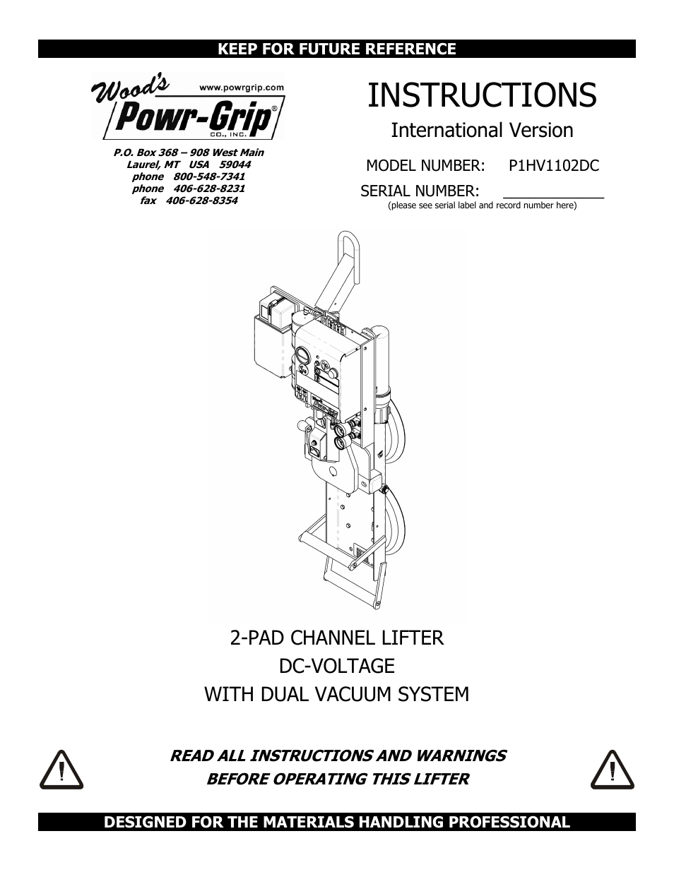 Wood’s Powr-Grip P1HV1102DC User Manual | 32 pages