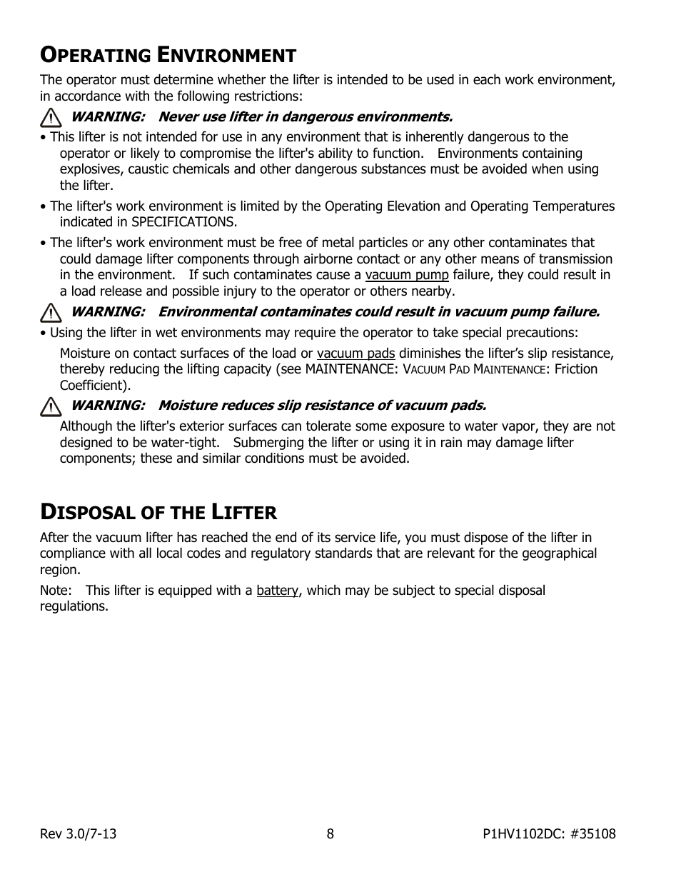 Perating, Nvironment, Isposal of the | Ifter | Wood’s Powr-Grip P1HV1102DC User Manual | Page 10 / 32