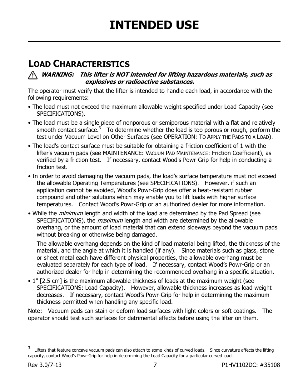Intended use, Haracteristics | Wood’s Powr-Grip P1HV1102DC User Manual | Page 9 / 32