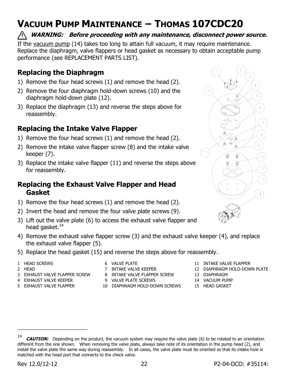 Acuum, Aintenance, Homas | Wood’s Powr-Grip P211047DC User Manual | Page 24 / 30