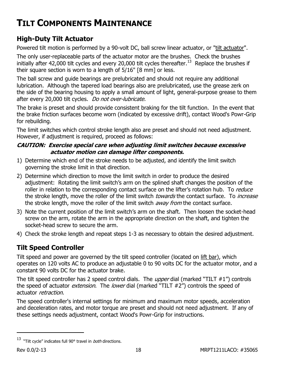 Omponents, Aintenance | Wood’s Powr-Grip MRPT1211LACO User Manual | Page 20 / 27