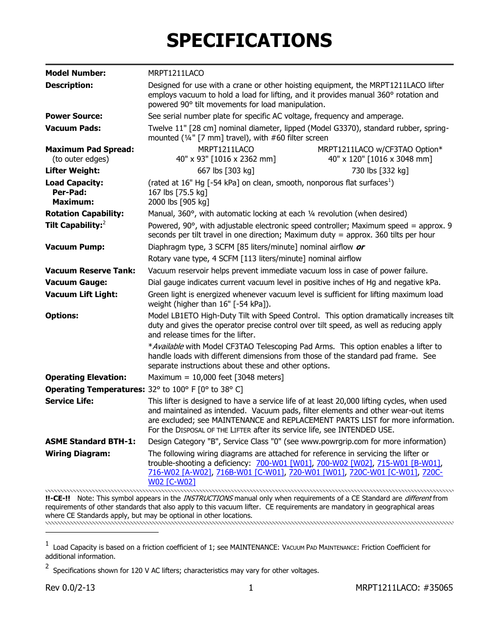 Specifications | Wood’s Powr-Grip MRPT1211LACO User Manual | Page 3 / 27