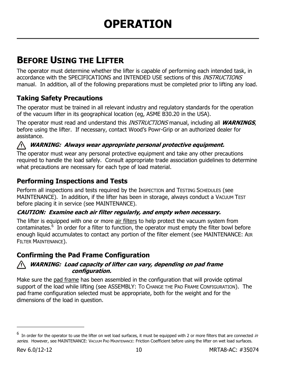 Operation, Efore, Sing the | Ifter | Wood’s Powr-Grip MRTA8-AIR User Manual | Page 12 / 29