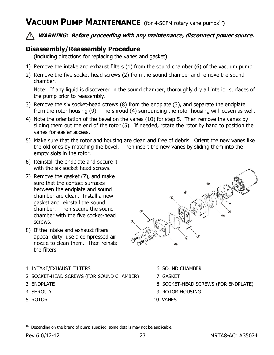 Acuum, Aintenance | Wood’s Powr-Grip MRTA8-AIR User Manual | Page 25 / 29