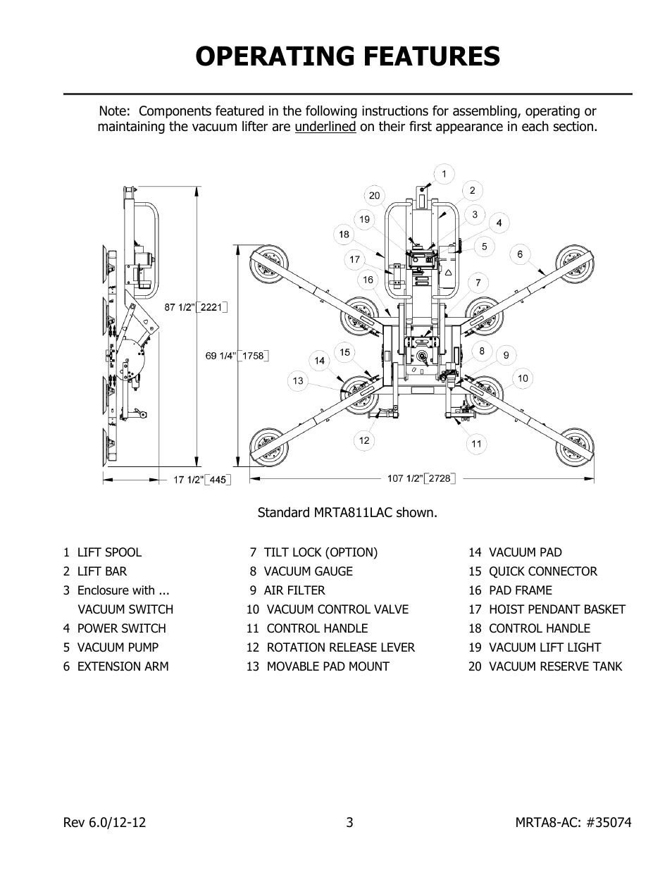 Operating features | Wood’s Powr-Grip MRTA8-AIR User Manual | Page 5 / 29