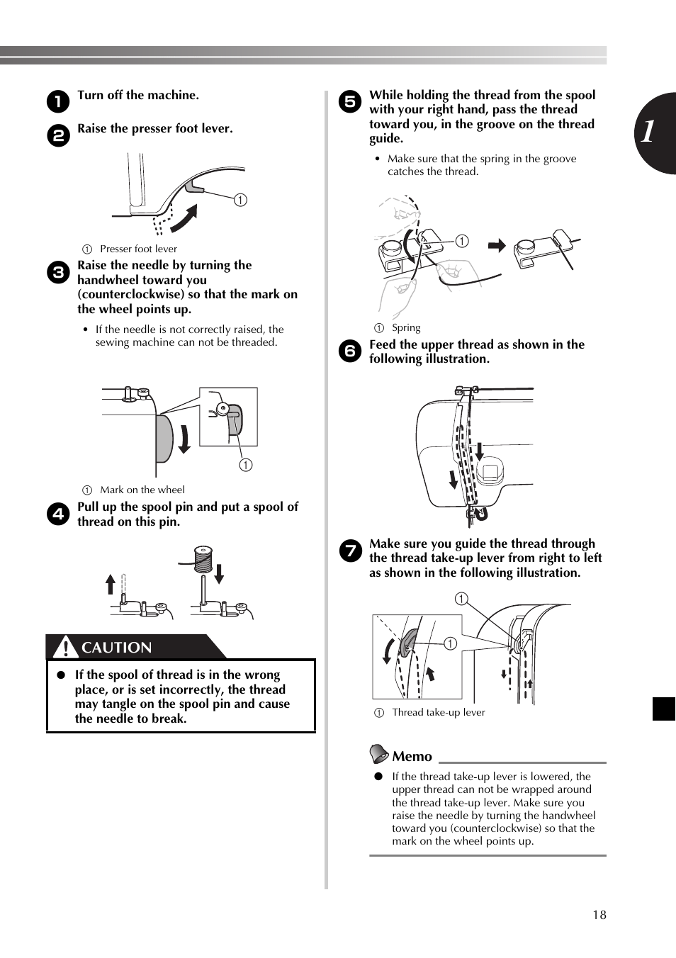 Caution | Brother 885-X06 User Manual | Page 19 / 104
