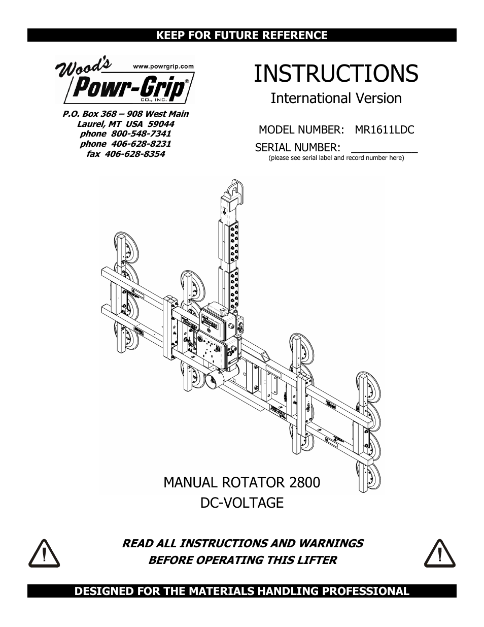 Wood’s Powr-Grip MR1611LDC User Manual | 42 pages