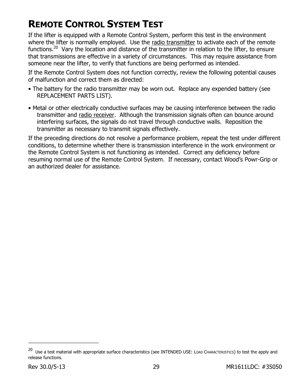Emote, Ontrol, Ystem | Wood’s Powr-Grip MR1611LDC User Manual | Page 31 / 42