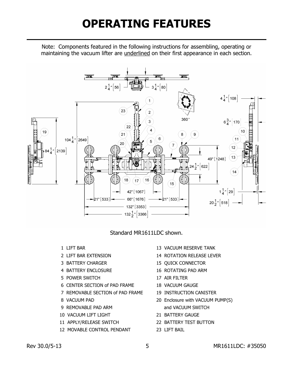Operating features | Wood’s Powr-Grip MR1611LDC User Manual | Page 7 / 42
