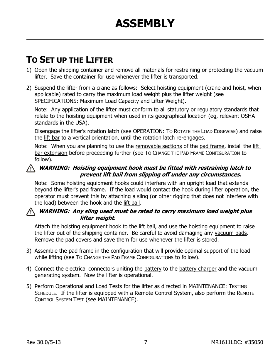 Assembly, Et up the, Ifter | Wood’s Powr-Grip MR1611LDC User Manual | Page 9 / 42