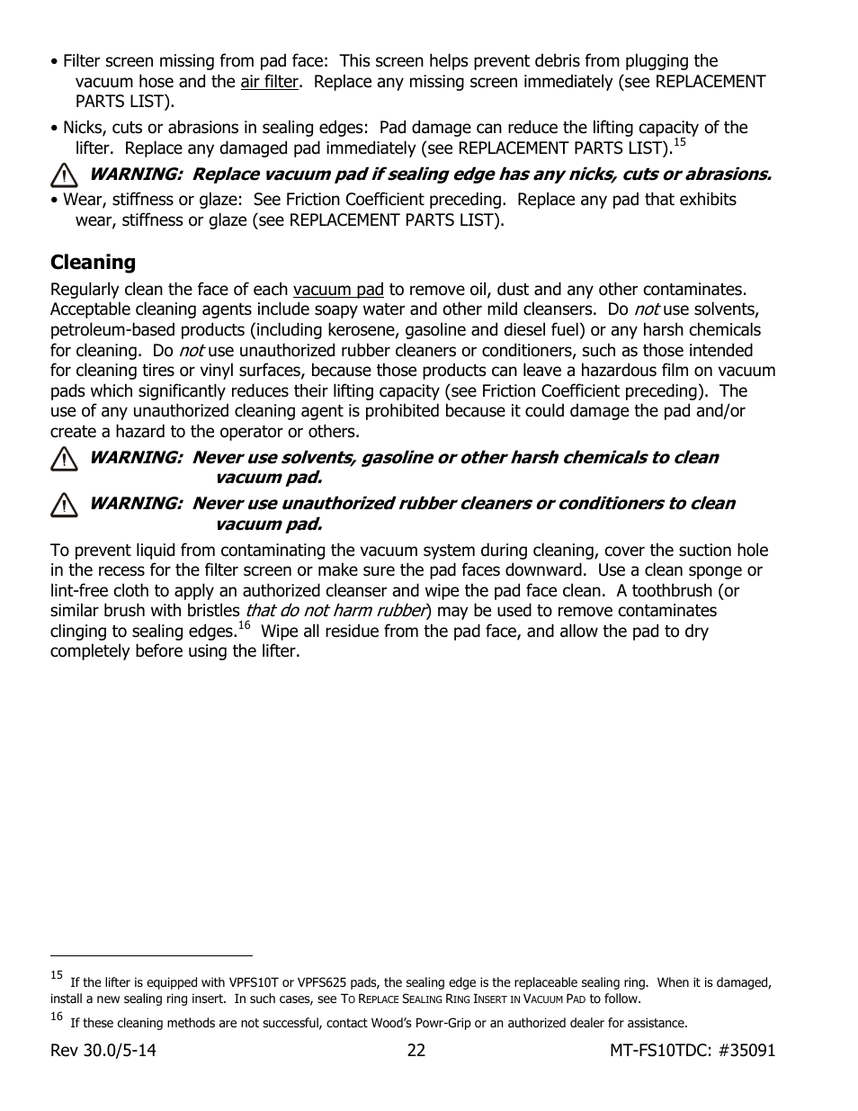 Cleaning | Wood’s Powr-Grip MT10FS10TDC User Manual | Page 24 / 36