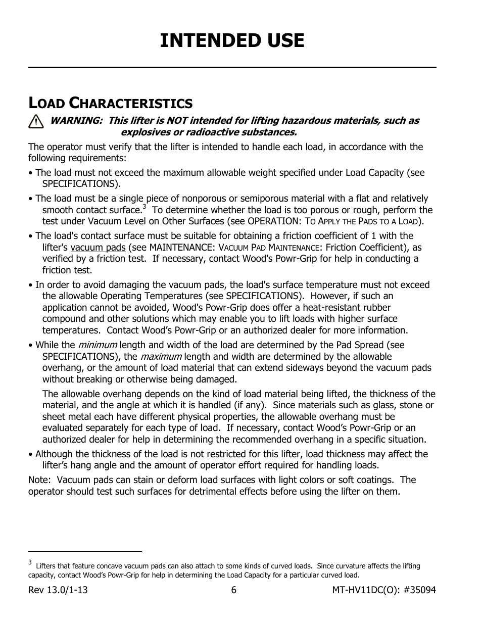 Intended use, Haracteristics | Wood’s Powr-Grip MT10FS10TAIR User Manual | Page 8 / 28
