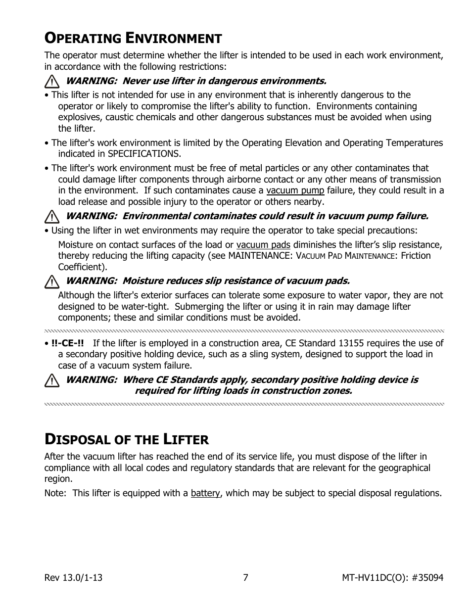 Perating, Nvironment, Isposal of the | Ifter | Wood’s Powr-Grip MT10FS10TAIR User Manual | Page 9 / 28