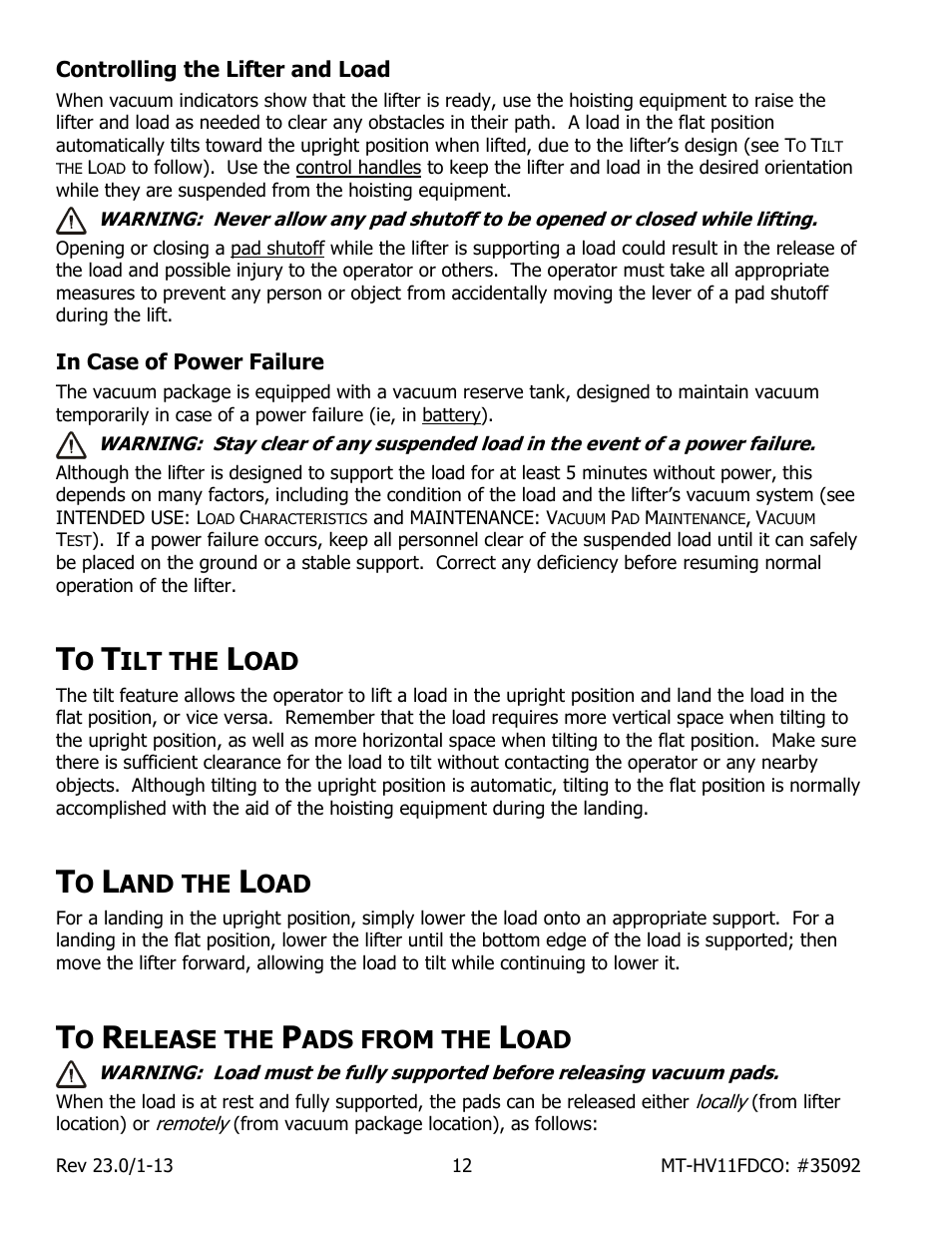 Ilt the, And the, Elease the | Ads from the | Wood’s Powr-Grip MT10HV11FDCO User Manual | Page 14 / 28