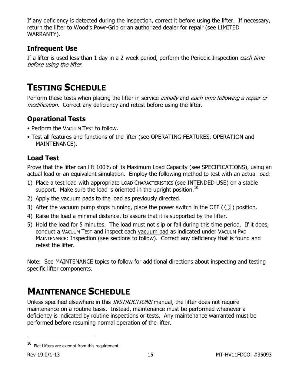 Esting, Chedule, Aintenance | Wood’s Powr-Grip MT10HV11FDCO User Manual | Page 17 / 27