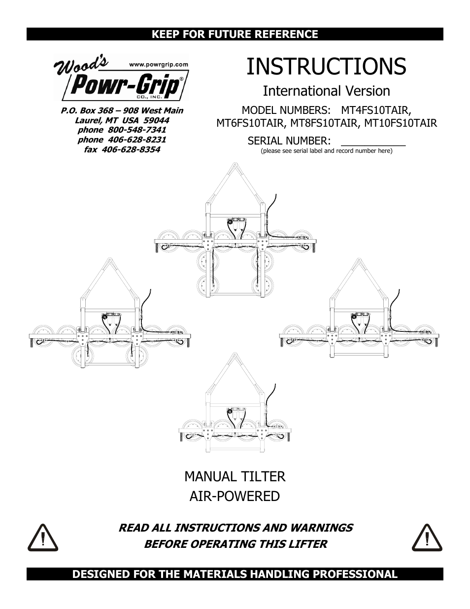 Wood’s Powr-Grip MT10FS10TAIR User Manual | 25 pages