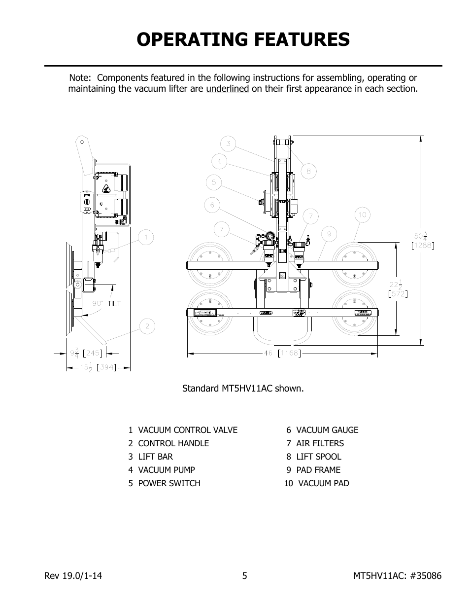 Operating features | Wood’s Powr-Grip MT5HV11AC User Manual | Page 7 / 27