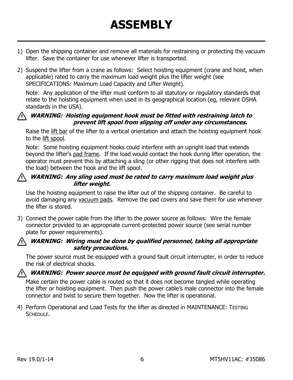 Assembly | Wood’s Powr-Grip MT5HV11AC User Manual | Page 8 / 27
