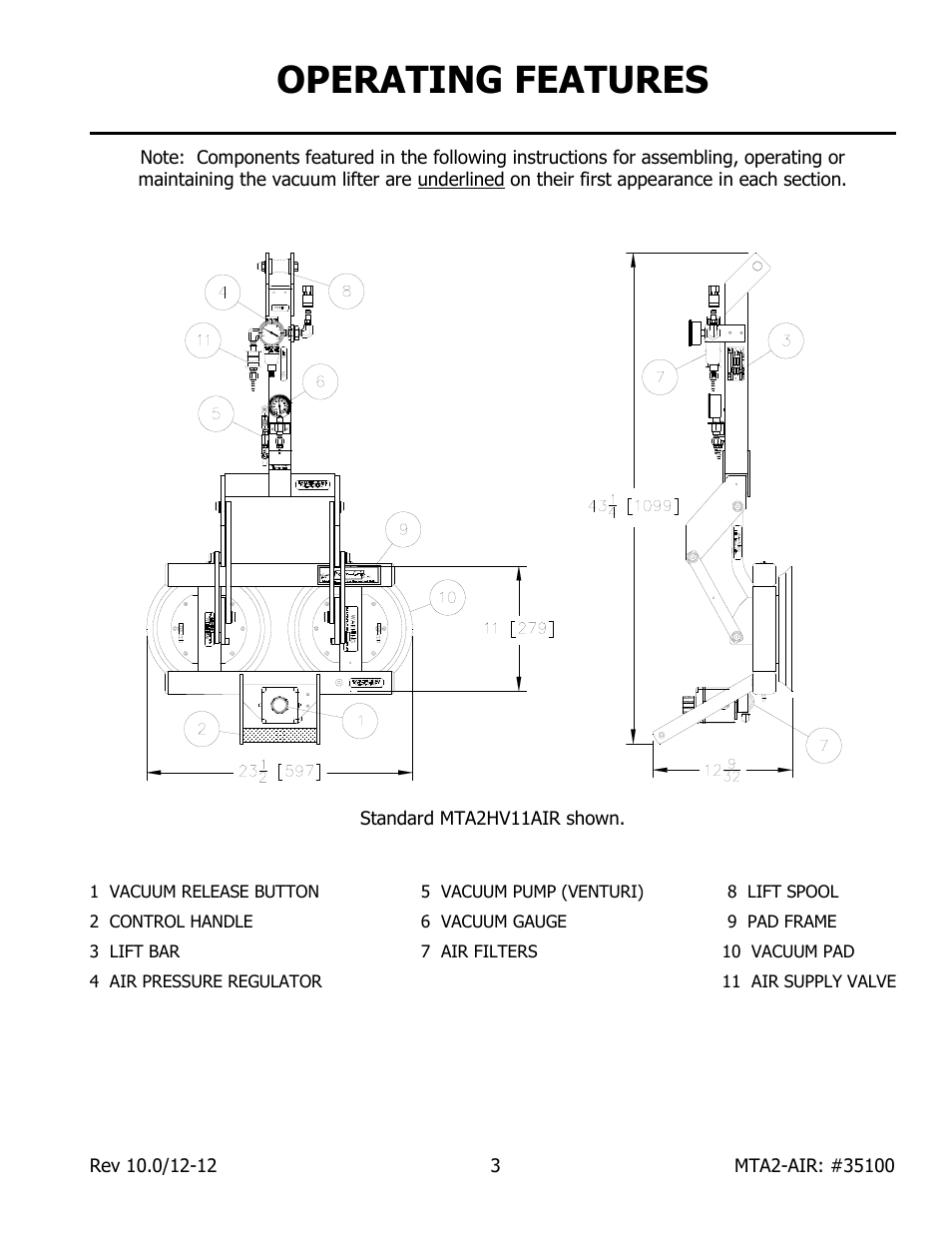 Operating features | Wood’s Powr-Grip MTA2HV11AIR User Manual | Page 5 / 20