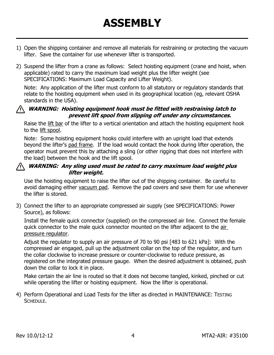Assembly | Wood’s Powr-Grip MTA2HV11AIR User Manual | Page 6 / 20