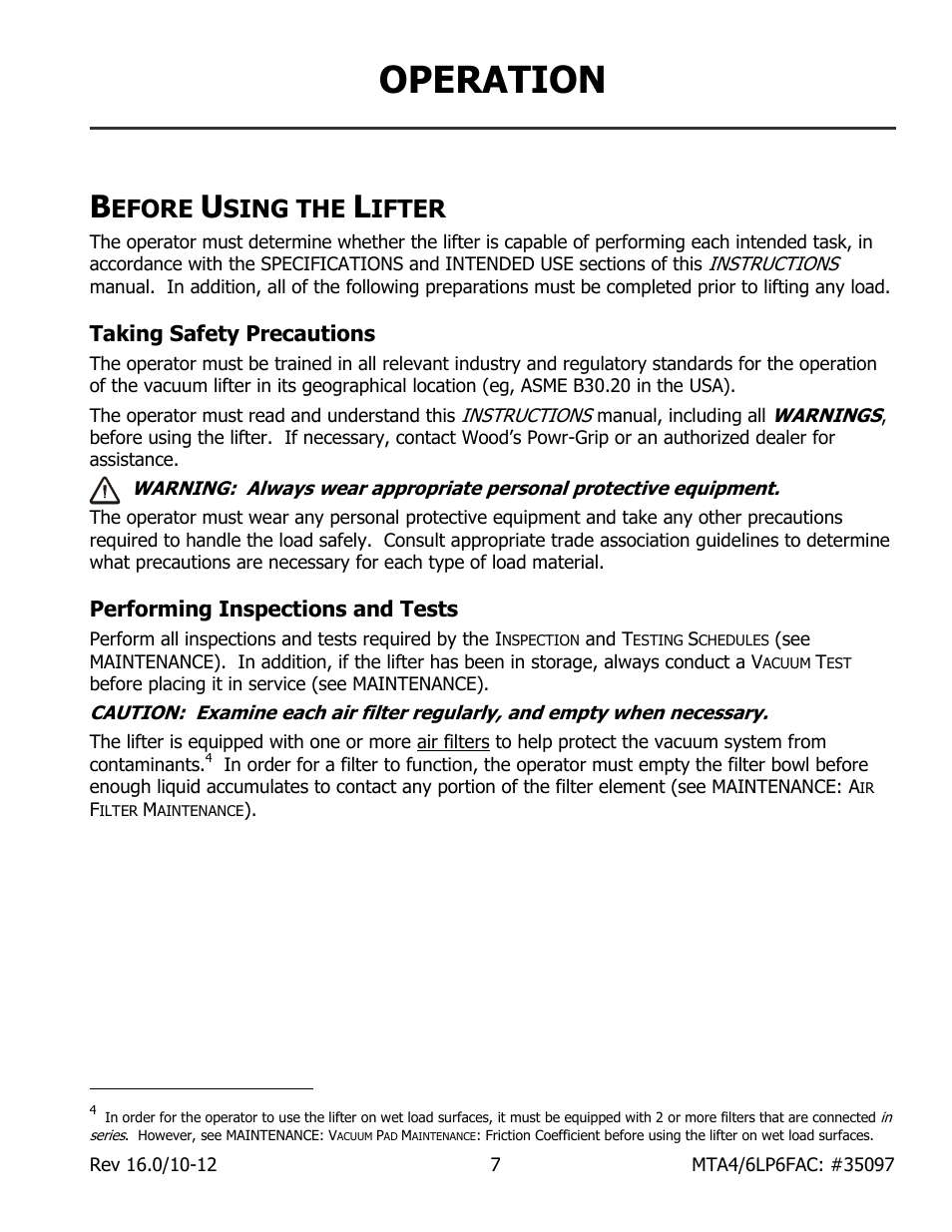 Operation, Efore, Sing the | Ifter | Wood’s Powr-Grip MTA6LP6FAC User Manual | Page 9 / 21